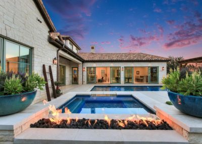 Scottsdale swimming pool fire pit