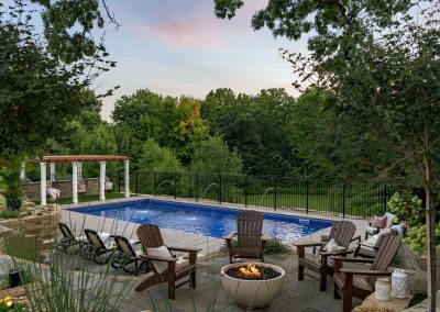 landscape with firepit